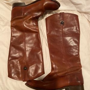 FRYE MELISSA LONG BOOTS IN BROWN SIZE 9